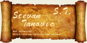Stevan Tanović vizit kartica
